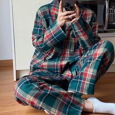 앤드스타일 남성용 프데툰 체크 커플 파자마 세트 247521