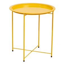 비글썬마켓 접이식 이동 미니 원형 테이블, 옐로우