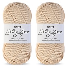 Knitt 絲滑紗線 100g, 2個, 12 米色