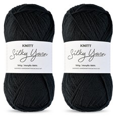 Knitt 絲滑編織線 100g, 2個, 20 黑色