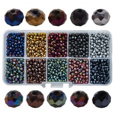 Allode 閃亮玻璃水晶 DIY 串珠 4mm 1000p 套組, 類型 02, 1套