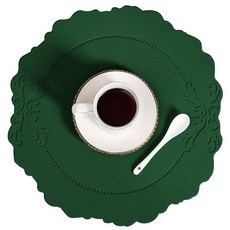 리나블루 접이식 테이블 방수 인조가죽 매트 라운드, 그린