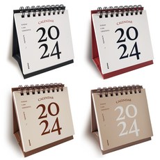 MUNID 2024經典迷你桌曆 4種組 2023.11~2024.12, 紅色、米色、黑色、棕色, 1組