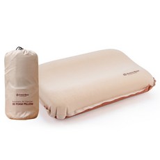 Breeze Moon 3D泡棉自動充氣枕頭, 米色, 1個