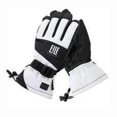 ELLE 女性用防寒滑雪滑雪板手套 E2301, 黑白色, 1個