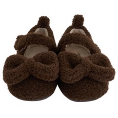 balsori Baby Jam 女童蝴蝶結毛球平底鞋