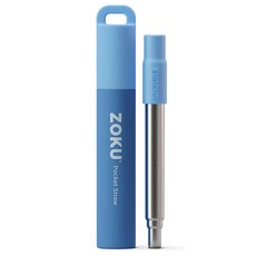 ZOKU 重複使用口袋不鏽鋼吸管 藍色, 1個, 1件