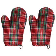 DECOVIEW 假日紅格子廚房烤箱手套, 混色, 1組