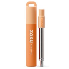 Zoku 可重複使用口袋不鏽鋼吸管橘色, 1個, 1件