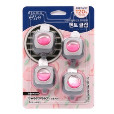 aromaesse 出風口夾式車用芳香劑 4入, 甜桃, 1個