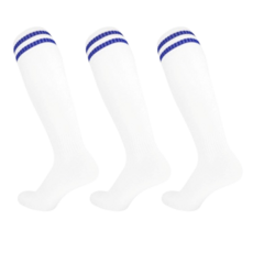 His Plan 男士防滑足球襪3雙組, 白色 B, 1套