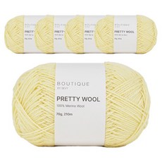 Philip纖維 Pretty 羊毛編織線, 41.檸檬雪紡色, 5個