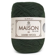 니뜨 램스울 메종 뜨개실 50g + 인조 스웨이드 라벨 세트, 31 다크카키(뜨개실), 1세트