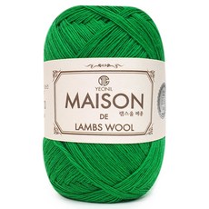 니뜨 램스울 메종 뜨개실 50g + 인조 스웨이드 라벨 세트, 26 초록, 1세트