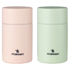 HOMEANY 迷你馬克保溫瓶 200ml 2入組, 1組, 粉紅色+綠色