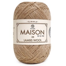 니뜨 램스울 메종 뜨개실 50g + 인조 스웨이드 라벨 세트, 10 멜란브라운, 1세트