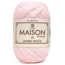 니뜨 램스울 메종 뜨개실 50g + 인조 스웨이드 라벨 세트, 2 연핑크, 1세트