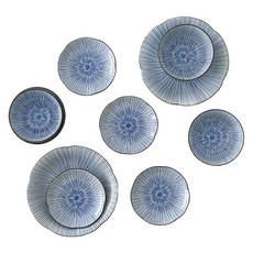 NICOTT 花十草 雙人餐具組 10件組, 1個, 混搭配色, 飯碗 2p + 湯碗 2p + 義大利麵碗 2p + 小碟子 4p