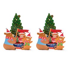 The Somssi 聖誕小熊留言立體卡片組, 2套, 混合顏色