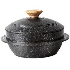 Hakoya 三層多功能一體成型防滑加工鑄鐵鍋 HAK-5023, 底14cm*高8.5cm*上寬19cm(容量2L), 1個, 黑色