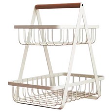 abm 附把手雙層多功能籃, 1個, 白色