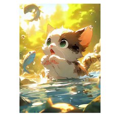 Allode Ridere 動物牆壁裝飾畫 鑽石畫 DIY套組 30 x 40 cm, 1個, NO 06