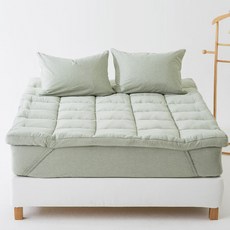 La Pomme Atique混色棉鬆緊床墊+收納袋+束帶 2入組, 赫米甚薄荷