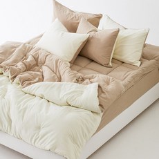 Attique 霜降棉鬆緊帶床墊 + 收納袋 + 束帶 2件組, 赫米什米色