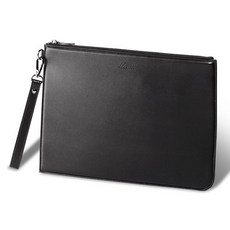 Licata 基本款纖薄皮革手拿包 D34306, 1個, 黑色