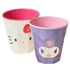 Bo friends 三麗鷗角色 雙色美耐皿杯 2入組, 酷洛米, Hello Kitty, 1套