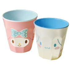 Bo friends 三麗鷗角色 雙色美耐皿杯 2入組, 美樂蒂, 大耳狗喜拿, 1套