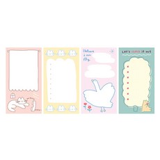 Monolike Storytown Afternoon 便條紙 4款 A套組, 混合色, 1套