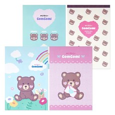 POPO FANCY Gomgom 小熊便條信紙4件組, 混合色, 1套