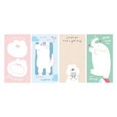 Monolike Story Town Afternoon 便條紙4款套組 B, 混色, 1套