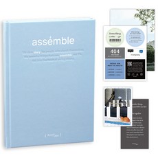 DASH&DOT 2024 Assemble日記本紙+貼紙 2種+可移除貼紙+雙面明信片組, 1組, 03棉藍
