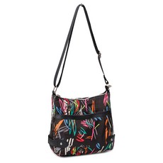 코피 화사한 기하학 플라워 패턴 무늬 호보 가벼운 발수 미니 크로스백