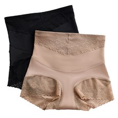 V型高腰蕾絲束腹塑身內褲 2件套組