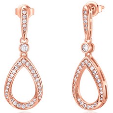 디유아모르 여성용 14K 골드핀 라플뤼 드롭 이어링