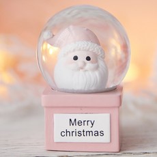 Belle 預備聖誕節雪球 粉紅聖誕老人, 粉紅色 + 白色