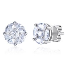 디유아모르 여성용 실버 925 시뮬럿 다이아몬드 딜라잇 서클 이어링 + 쇼핑백