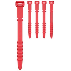 리나블루 실리콘 케이블정리 스트랩, 5개, 레드