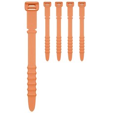 리나블루 실리콘 케이블정리 스트랩, 5개, 오렌지