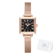 dieuamour 女用鑽石網眼錶帶手錶 DAW6102MS + 購物袋