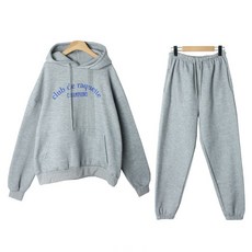 SUGARFUN Hennichel 腰部鬆緊帶內刷毛連帽束口褲套裝