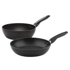 MEYER 美亞 IH電磁爐適用Cook&Look鍋具2件組, 黑色, 平底鍋 28cm+多功能鍋 24 cm