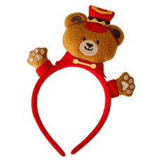 小熊士兵髮箍, 1個, 紅色