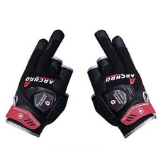 MONCROSS SWITZERLAND 3指切口釣魚手套 雙手穿戴組 GQH-301QBB, 1套, 黑色