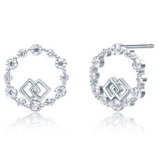 디유아모르 여성용 실버 925 라벨플뢰르 귀걸이 + 쇼핑백