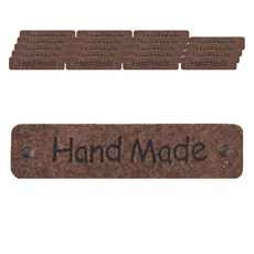 JSTrading 手工皮革標籤, 20個, 巧克力棕色