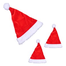 PARTYSHOW SHOW高級絲絨聖誕帽 大, 單色, 3個